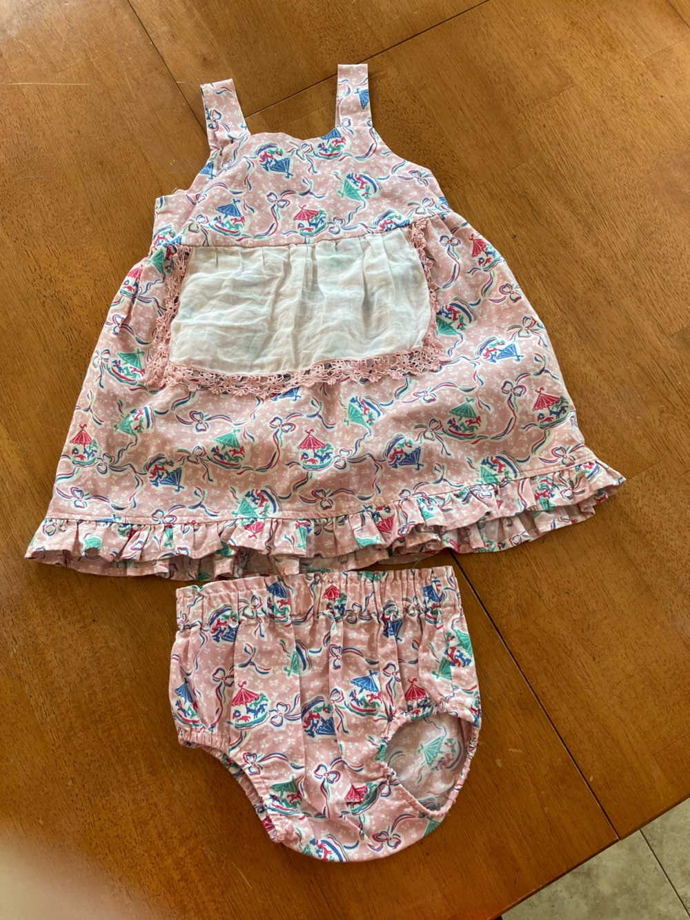 Pumkinlittle Summer Dress with Matching Bloomers - 18 mos - Carousel theme